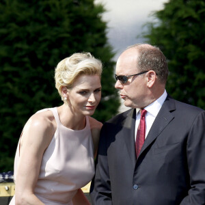 La princesse Charlène et le prince Albert II de Monaco - Premier jour des célébrations des 10 ans de règne du prince Albert II de Monaco à Monaco, le 11 juillet 2015. 