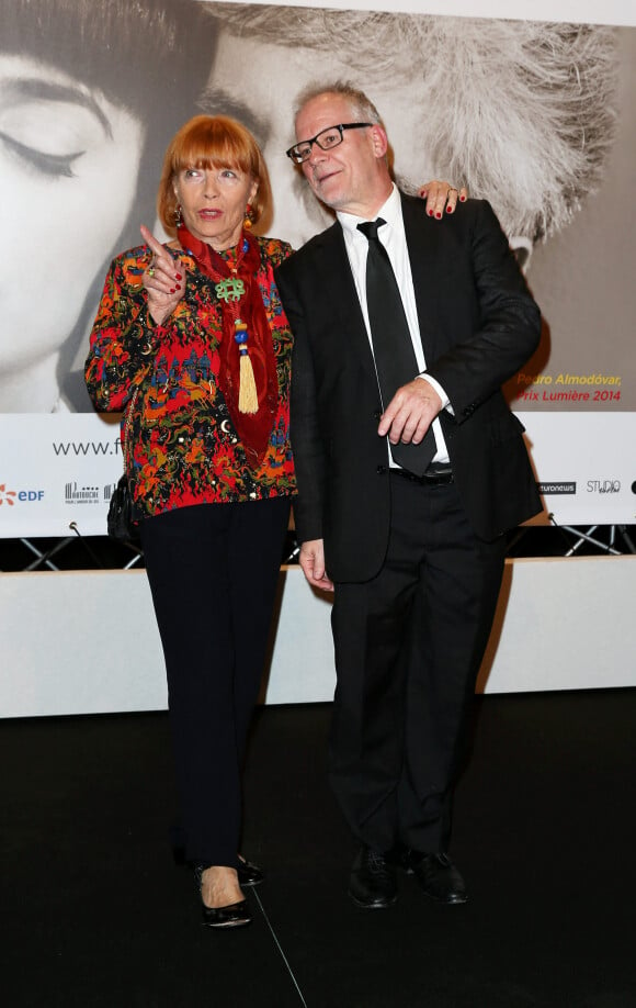 Stéphane Audran et Thierry Frémaux - Soirée d'ouverture du 6e Festival Lumière à Lyon, avec la projection de Bonnie and Clyde d'Arthur Penn, le 13 octobre 2014.