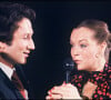 Archives - Michel Drucker et Romy Schneider sur le plateau de l'émission "Les rendez-vous du dimanche" en 1980.