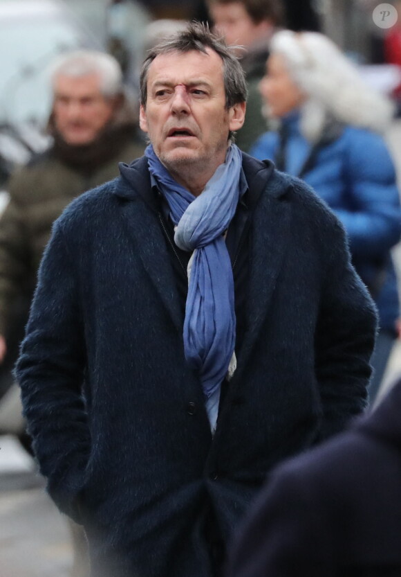 Jean-Luc Reichmann - Arrivées aux obsèques de Michou en l'église Saint-Jean de Montmartre à Paris. Le 31 janvier 2020