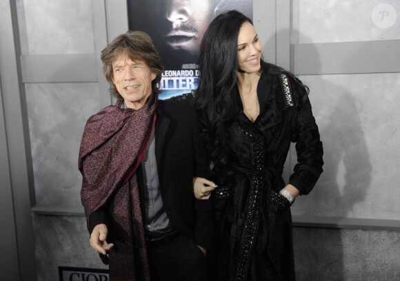 Mick Jagger et L'Wren Scott à l'occasion de l'avant-première de Shutter Island, au Ziegfeld Theatre de New York, le 17 février 2010.