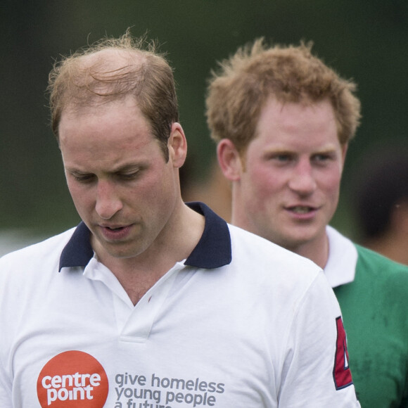 Le prince William et le prince Harry - Catherine Kate Middleton, la duchesse de Cambridge et son fils George encouragent le prince William et le prince Harry lors du match d'un polo à Windsor, le 15 juin 2014. 