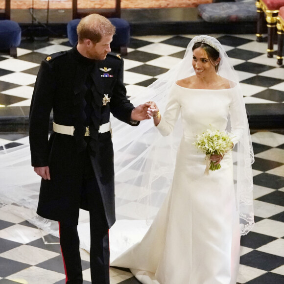 Le prince Harry et Meghan Markle, duchesse de Sussex - Cérémonie de mariage du prince Harry et de Meghan Markle en la chapelle Saint-George au château de Windsor, Royaume Uni, le 19 mai 2018. 