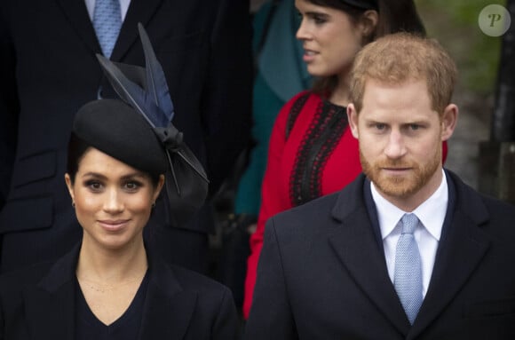 Le prince Harry, duc de Sussex, Meghan Markle, duchesse de Sussex - La famille royale assiste à la messe de Noël à Sandringham. 