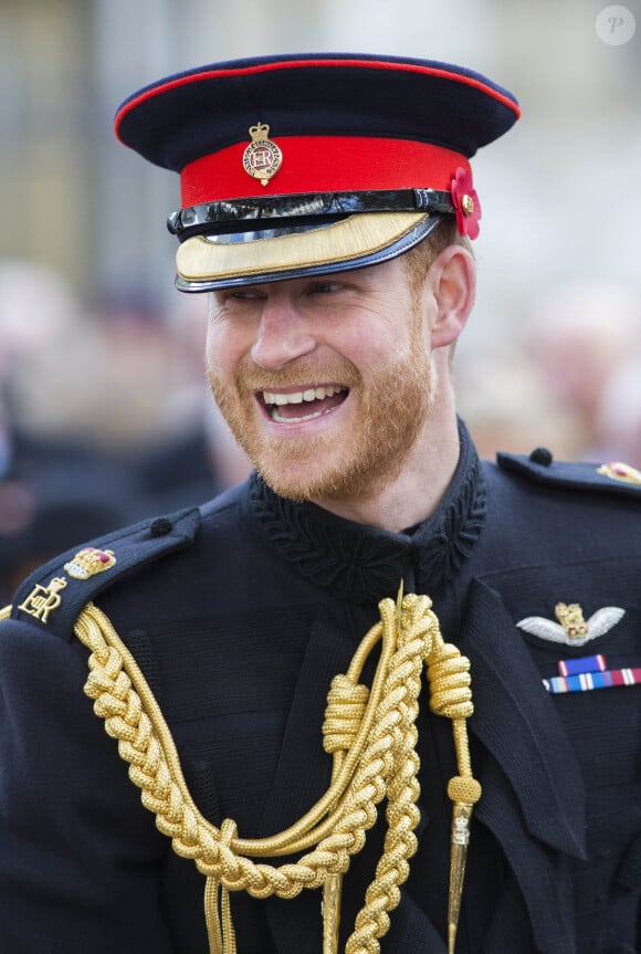 Le prince Harry, duc de Sussex, à l'abbaye de Westminster pour les commémorations du Souvenir à Londres. Le 8 novembre 2018 