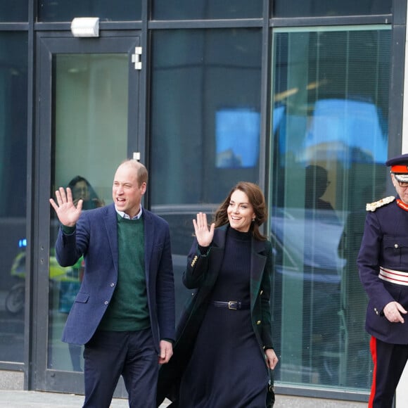 Le prince William, prince de Galles, et Catherine (Kate) Middleton, princesse de Galles, inaugurent officiellement le nouveau Centre hospitalier Royal Liverpool University Hospital à Liverpool, Royaume Uni, le 12 janvier 2023.