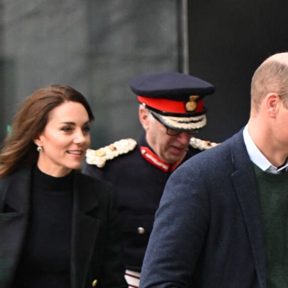 Le prince William, prince de Galles, et Catherine (Kate) Middleton, princesse de Galles, inaugurent officiellement le nouveau Centre hospitalier Royal Liverpool University Hospital à Liverpool, Royaume Uni, le 12 janvier 2023. 