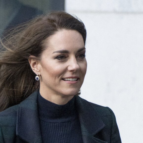 Le prince William, prince de Galles, et Catherine (Kate) Middleton, princesse de Galles, inaugurent officiellement le nouveau Centre hospitalier Royal Liverpool University Hospital à Liverpool, Royaume Uni, le 12 janvier 2023. 