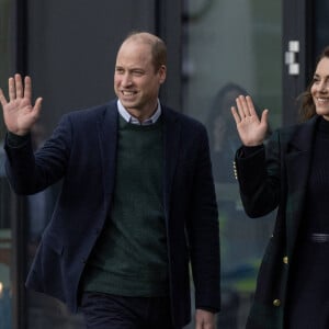 Le prince William, prince de Galles, et Catherine (Kate) Middleton, princesse de Galles, inaugurent officiellement le nouveau Centre hospitalier Royal Liverpool University Hospital à Liverpool, Royaume Uni, le 12 janvier 2023. 