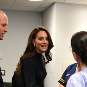 Le prince William, prince de Galles, et Catherine (Kate) Middleton, princesse de Galles, inaugurent officiellement le nouveau Centre hospitalier Royal Liverpool University Hospital à Liverpool, Royaume Uni, le 12 janvier 2023. 