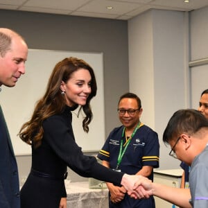 Le prince William, prince de Galles, et Catherine (Kate) Middleton, princesse de Galles, inaugurent officiellement le nouveau Centre hospitalier Royal Liverpool University Hospital à Liverpool, Royaume Uni, le 12 janvier 2023. 