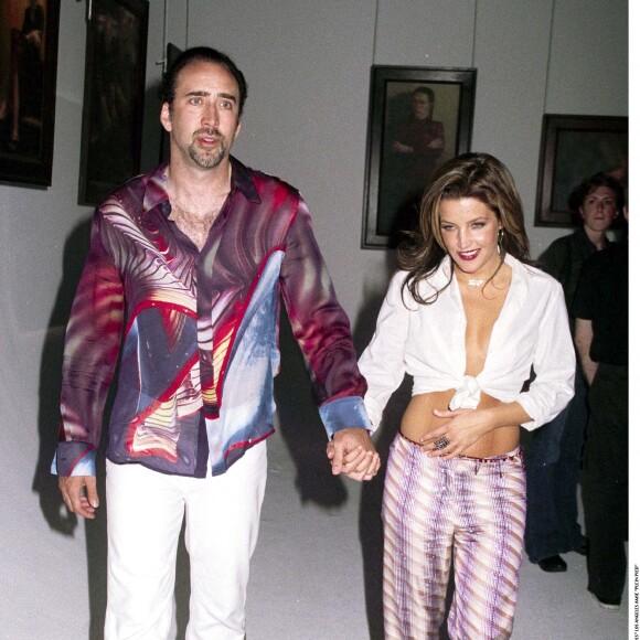 Nicolas Cage et Lisa Marie Presley - Vernissage de Bryten Goss à Los Angeles