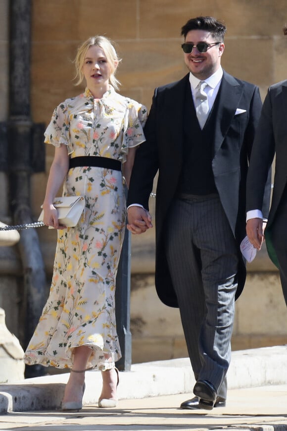 Marcus Mumford et Carey Mulligan - Les invités arrivent à la chapelle St. George pour le mariage du prince Harry et de Meghan Markle au château de Windsor, Royaume, Uni, le 19 mai 2018.