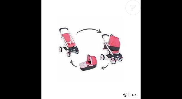 Votre enfant peut emmener son bébé partout avec ce jeu poussette Smoby 3-en-1 bébé confort