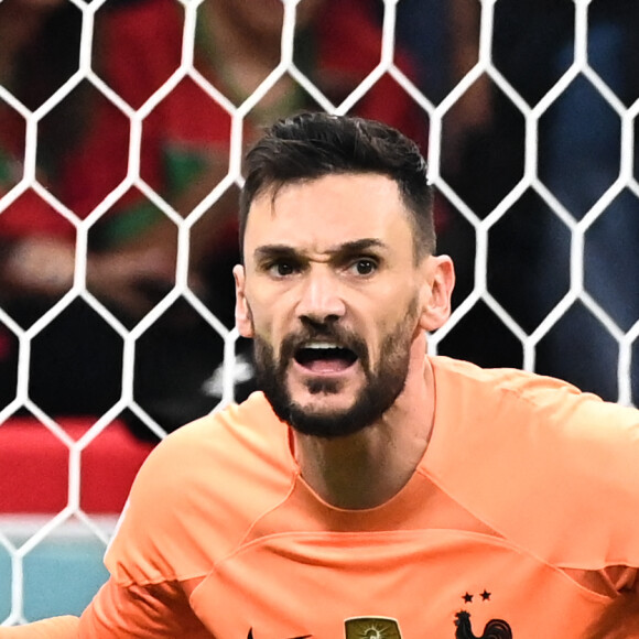 Hugo Lloris au match de demi-finale opposant la France au Maroc lors de la Coupe du Monde 2022 au stade Al-Bayt, à Doha, Qatar, le 14 décembre 2022. La France a gagné 2-0. © Philippe Perusseau/Bestimage