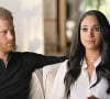 Meghan Markle, duchesse de Sussex, fond en larmes en évoquant les menaces de mort sur les réseaux sociaux dans le documentaire "Harry & Meghan" (Netflix). Los Angeles. Le 15 décembre 2022. 