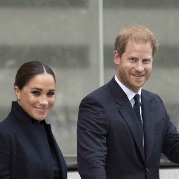 Le prince Harry, duc de Sussex, et sa femme Meghan Markle visitent le One World Trade Center à New York City, New York, etats-Unis, le 23 septembre 2021. 