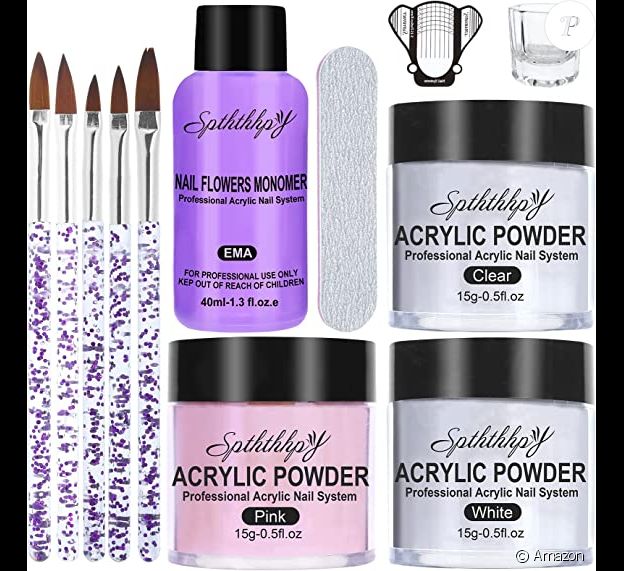 Créez vos propres vernis avec ce kit de vernis à ongles en poudre acrylique Spththhpy