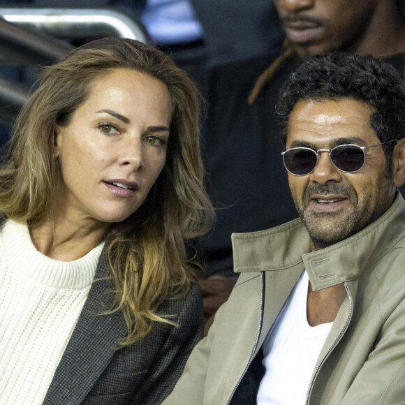 Mélissa Theuriau et son mari Jamel Debbouze - People assistent au match aller de la Ligue des Champions entre le Paris Saint-Germain et la Juventus (2-1) au Parc des Princes à Paris