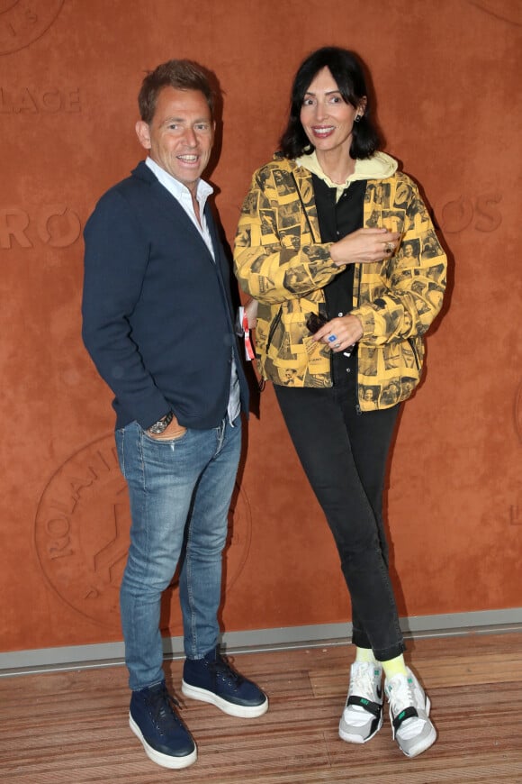 Daniel Riolo (journaliste) et sa femme Géraldine Maillet (réalisatrice) au village (Jour 2) lors des Internationaux de France de Tennis de Roland Garros 2022, à Paris. © Bertrand Rindoff/Bestimage