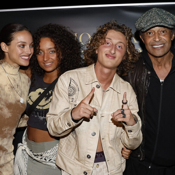 Exclusif - Jenaye, Eleejah, Joalukas Noah, son père Yannick Noah lors de la soirée d'anniversaire de Joalukas Noah, fils de Yannick Noah et Isabelle Camus, pour ses 18 ans à Paris le 10 juin 2022. © Cyril Moreau / Bestimage 