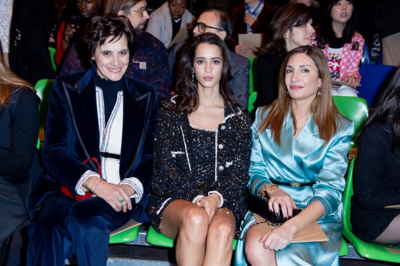 Inès de La Fressange, Iman Perez et Audrey Diwan au défilé Chanel Haute Couture printemps / été 2023 lors de la fashion week à Paris le 24 janvier 2023. © Olivier Borde / Bestimage 