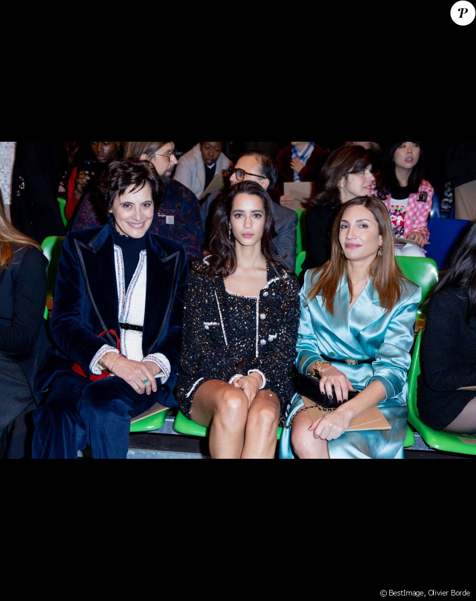 Inès de La Fressange, Iman Perez et Audrey Diwan au défilé Chanel Haute Couture printemps / été 2023 lors de la fashion week à Paris le 24 janvier 2023. © Olivier Borde / Bestimage