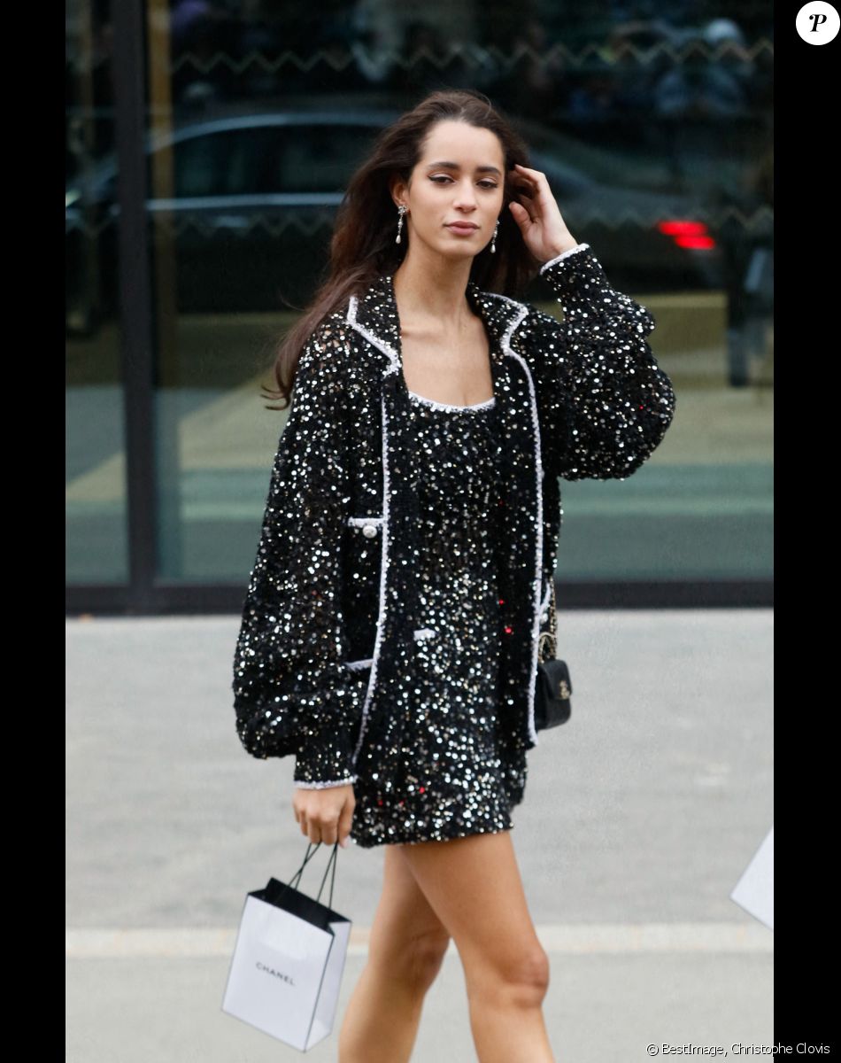 Iman Perez - Arrivées au défilé Chanel Haute Couture printemps / été 2023 lors de la fashion week à Paris le 24 janvier 2023. © Christophe Clovis / Veeren / Bestimage