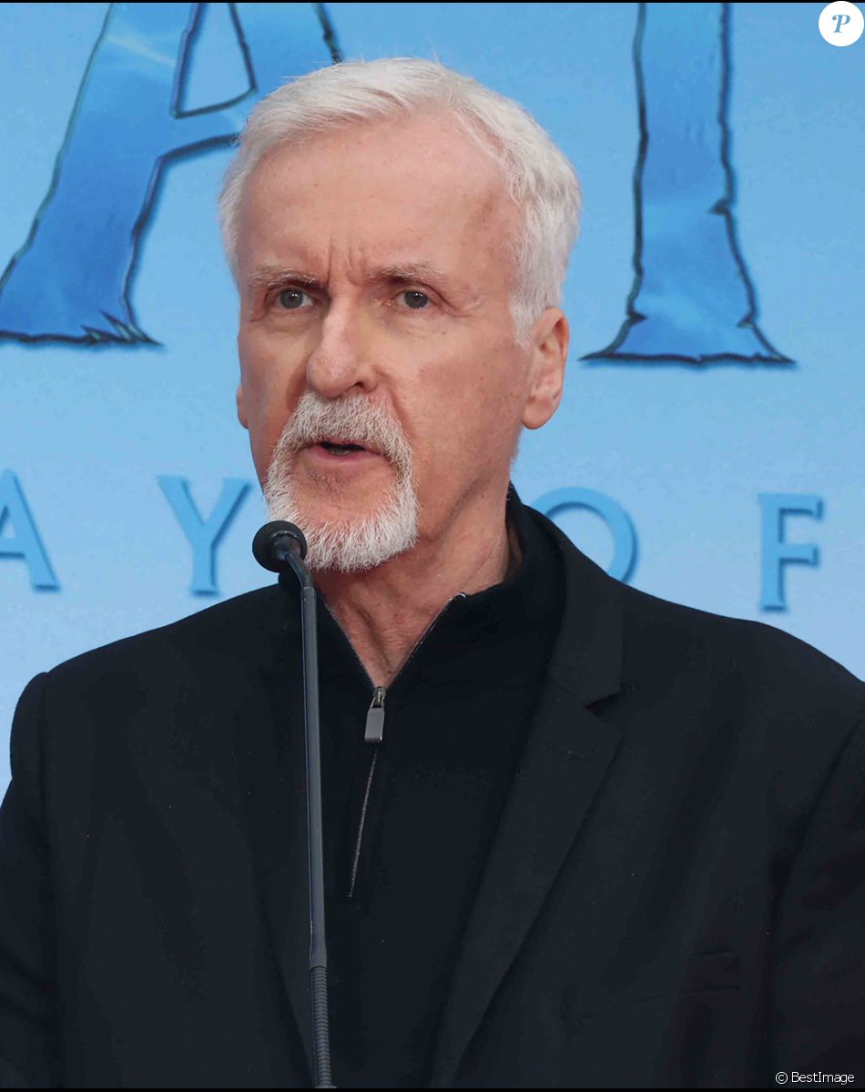 James Cameron lors de cérémonie de pose d'empreintes de mains et de pieds de J. Cameron et J. Landau, au TCL Chinese Theater à Los Angeles, le 12 janvier 2023.