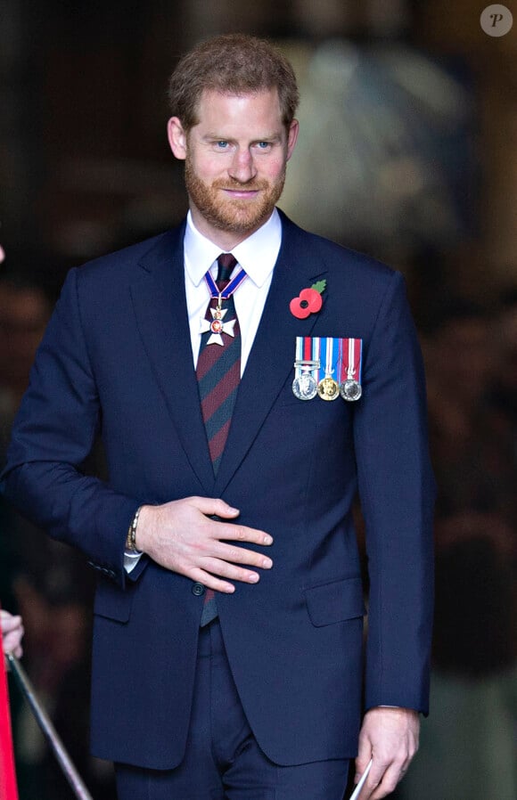 Le prince Harry, duc de Sussex - La famille royale d'Angleterre en l'abbaye de Westminster à Londres pour le service commémoratif de l'ANZAC Day. Le 25 avril 2019 