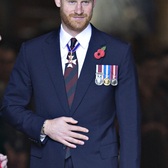 Le prince Harry, duc de Sussex - La famille royale d'Angleterre en l'abbaye de Westminster à Londres pour le service commémoratif de l'ANZAC Day. Le 25 avril 2019 