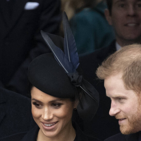 Le prince Harry, duc de Sussex, Meghan Markle, duchesse de Sussex - La famille royale assiste à la messe de Noël à Sandringham le 25 décembre 2018. 