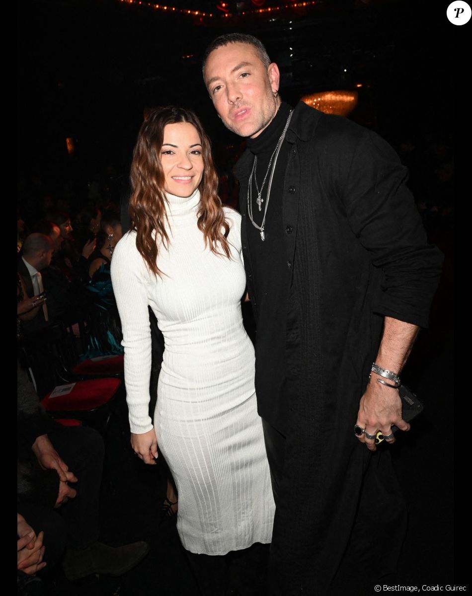 Denitsa Ikonomova et Maxime Dereymez - People au défilé de mode Haute-Couture "On Aura Tout Vu" lors de la Fashion Week Printemps-été 202 au Paradis Latin à Paris le 24 janvier 2023. © Coadic Guirec/Bestimage