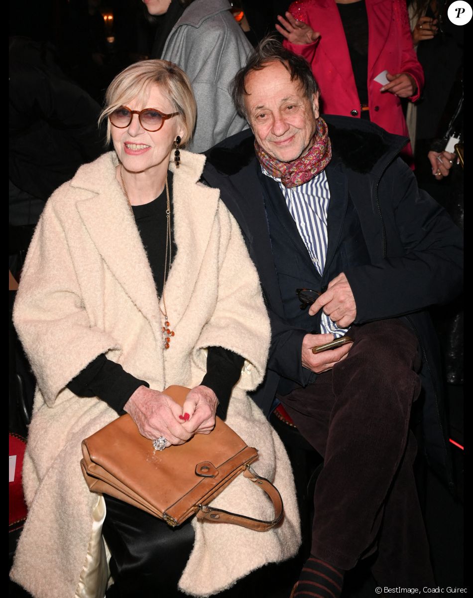 Chantal Ladesou et son mari Michel Ansault - People au défilé de mode Haute-Couture "On Aura Tout Vu" lors de la Fashion Week Printemps-été 202 au Paradis Latin à Paris le 24 janvier 2023. © Coadic Guirec/Bestimage