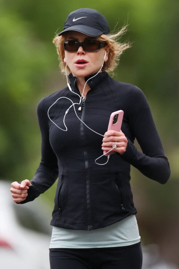 Exclusif - Nicole Kidman fait son jogging quotidien à Sydney, le 28 décembre 2022.
