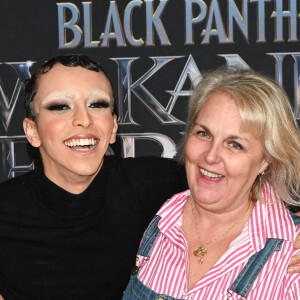 Bilal Hassani et Valérie Damidot - Avant-première du film "Black Panther: Wakanda Forever" au Grand Rex à Paris le 7 novembre 2022. © Coadic Guirec/Bestimage