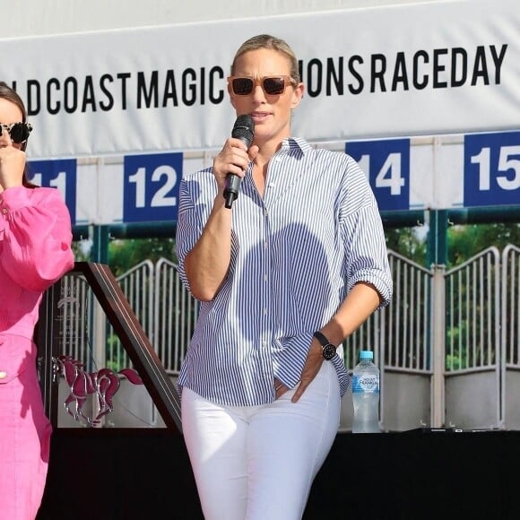 Zara Philiips et son mari Mike Tindall participent au match de polo "Magic Millions "à Surfers Paradise en Australie le 9 janvier 2022. 
