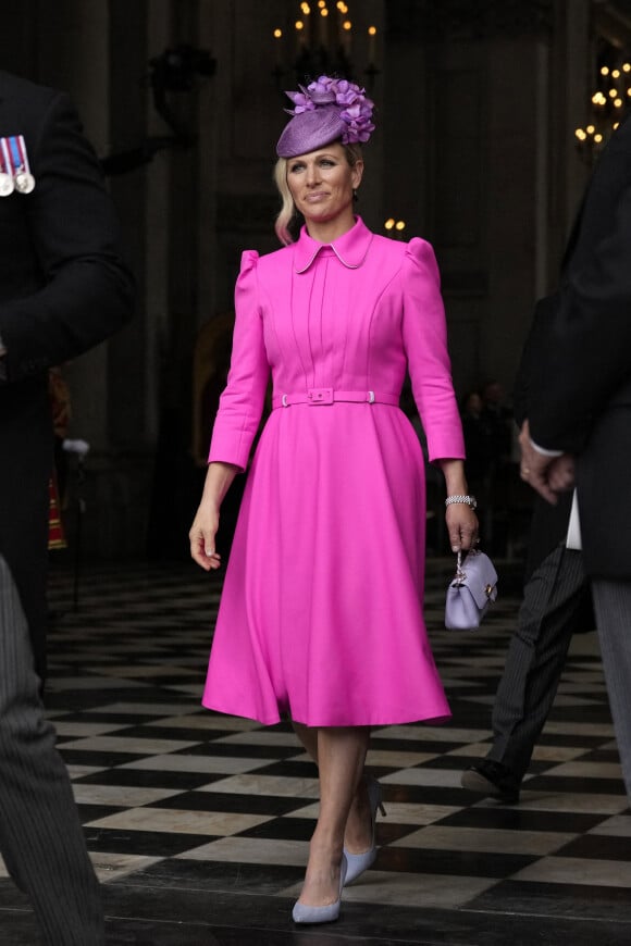 Zara Phillips (Zara Tindall) - Les membres de la famille royale et les invités lors de la messe célébrée à la cathédrale Saint-Paul de Londres, dans le cadre du jubilé de platine (70 ans de règne) de la reine Elisabeth II d'Angleterre. Londres, le 3 juin 2022. 