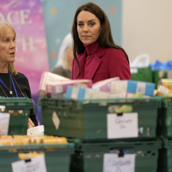 Le prince William, prince de Galles, et Catherine (Kate) Middleton, princesse de Galles, à son arrivée au Windsor Foodshare à Windsor. Le 26 janvier 2023 