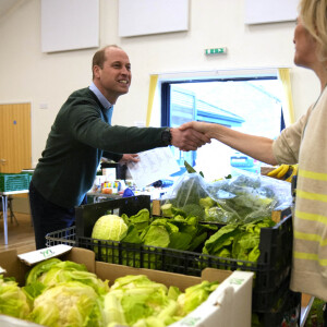 Le prince William, prince de Galles, et Catherine (Kate) Middleton, princesse de Galles, à son arrivée au Windsor Foodshare à Windsor. Le 26 janvier 2023 