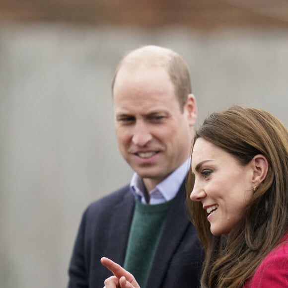 Le prince William de Galles et Kate Catherine Middleton, princesse de Galles, à leur arrivée au Windsor Foodshare à Windsor. Le 26 janvier 2023 