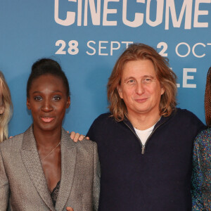 Léa Drucker, Eye Haïdara, le réalisateur Julien Rambaldi et Bwanga Pilipili - Photocall du film "Les Femmes du square" lors du festival CinéComédie à Lille le 27 septembre 2022. © Stéphane Vansteenkiste / Bestimage