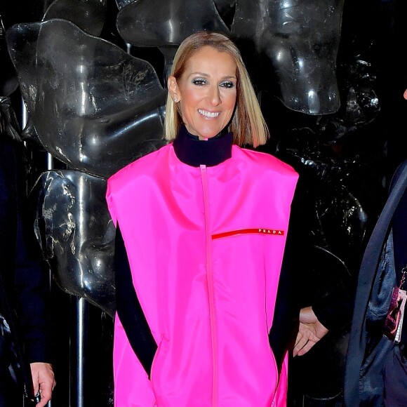 Céline Dion prend la pose pour les photographes après son show au Barclay's Center à New York, le 5 mars 2020.