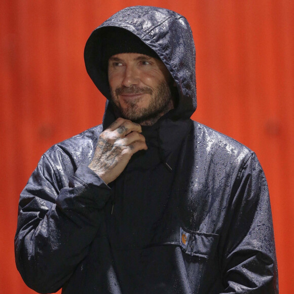 David Beckham assiste aux débuts de son fils Romeo Beckham avec l'équipe Brentford B lors de la London Senior Cup contre le Erith & Belvedere F.C. à Brentford, Royaume Uni, le 10 janvier 2023. Brentford a gagné 3-2.