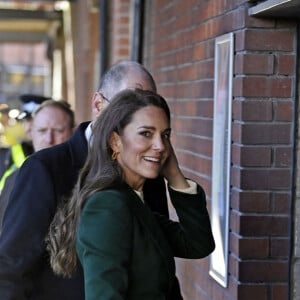 Catherine (Kate) Middleton, princesse de Galles, arrive au complexe de marché Kirkgate sur Vicar Lane à Leeds, West Yorkshire, Royaume Uni, le 31 janvier 2023, où elle rencontre des vendeurs et des membres du public pour le lancement de la campagne Shaping Us qui sensibilise à l'importance unique de la petite enfance. 