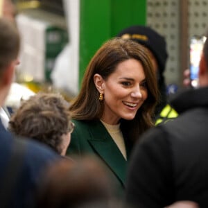 Catherine (Kate) Middleton, princesse de Galles, au complexe de marché Kirkgate sur Vicar Lane à Leeds, West Yorkshire, Royaume Uni, le 31 janvier 2023, où elle rencontre des vendeurs et des membres du public pour le lancement de la campagne Shaping Us qui sensibilise à l'importance unique de la petite enfance. 