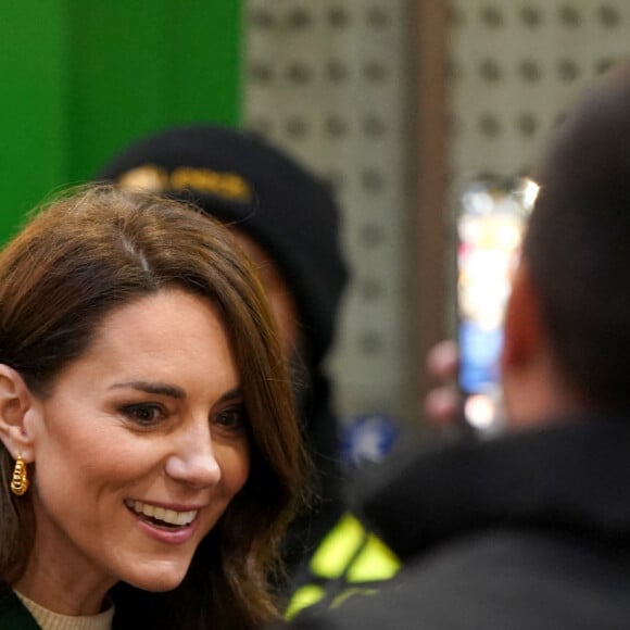 Catherine (Kate) Middleton, princesse de Galles, au complexe de marché Kirkgate sur Vicar Lane à Leeds, West Yorkshire, Royaume Uni, le 31 janvier 2023, où elle rencontre des vendeurs et des membres du public pour le lancement de la campagne Shaping Us qui sensibilise à l'importance unique de la petite enfance. 