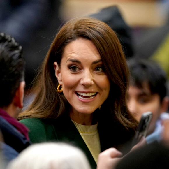 Catherine (Kate) Middleton, princesse de Galles, au complexe de marché Kirkgate sur Vicar Lane à Leeds, West Yorkshire, Royaume Uni, le 31 janvier 2023, où elle rencontre des vendeurs et des membres du public pour le lancement de la campagne Shaping Us qui sensibilise à l'importance unique de la petite enfance. 