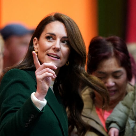 Catherine (Kate) Middleton, princesse de Galles, au complexe de marché Kirkgate sur Vicar Lane à Leeds, West Yorkshire, Royaume Uni, le 31 janvier 2023, où elle rencontre des vendeurs et des membres du public pour le lancement de la campagne Shaping Us qui sensibilise à l'importance unique de la petite enfance. 