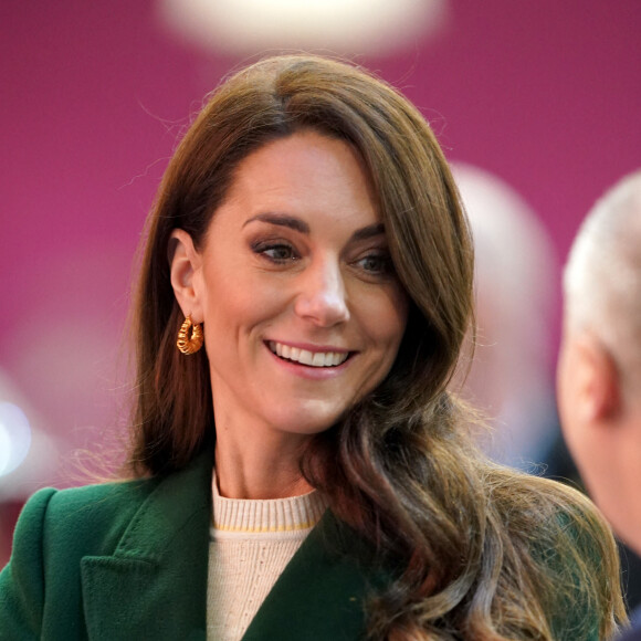 Catherine (Kate) Middleton, princesse de Galles, au complexe de marché Kirkgate sur Vicar Lane à Leeds, West Yorkshire, Royaume Uni, le 31 janvier 2023, où elle rencontre des vendeurs et des membres du public pour le lancement de la campagne Shaping Us qui sensibilise à l'importance unique de la petite enfance. 